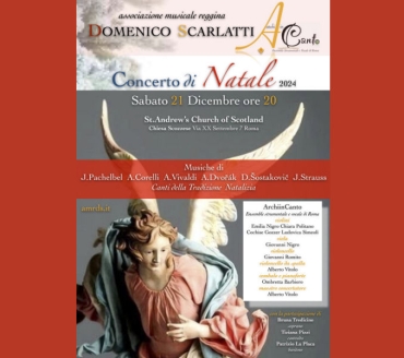 Concerto di Natale e Concerto dell’Epifania dell’Ensemble Strumentale e Vocale ArchiInCanto al St.Andrew’s Church of Scotland