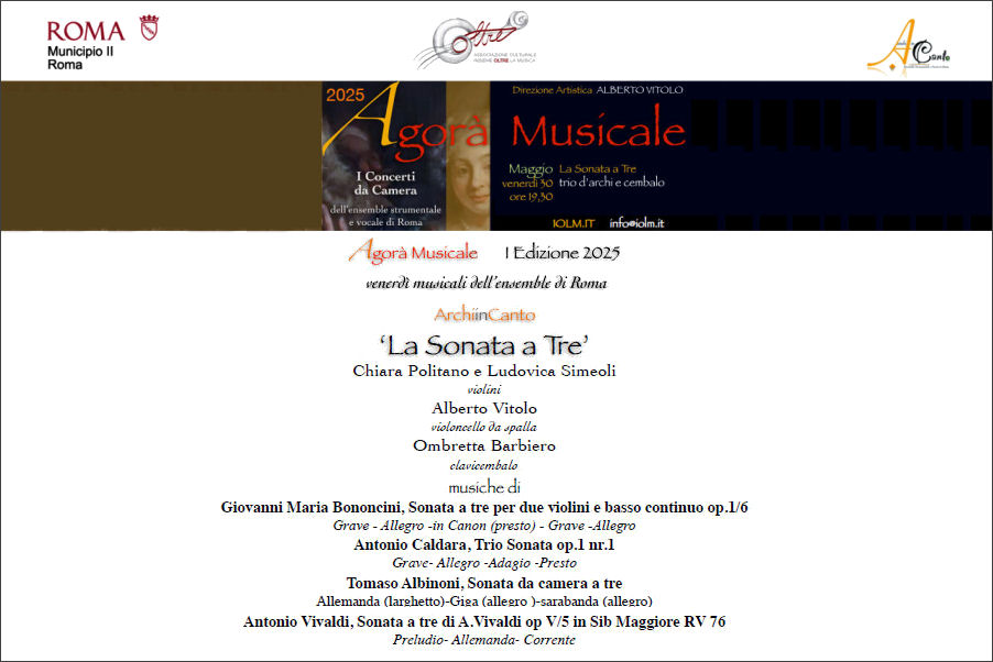 Quinto Concerto della Rassegna Agorà Musicale - La Sonata a Tre