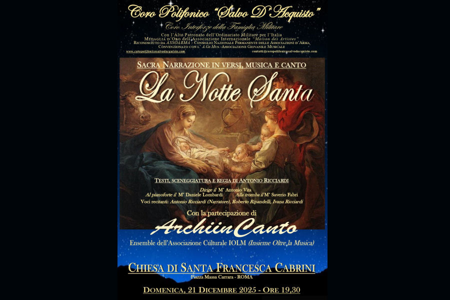 La Notte Santa - Sacra narrazione in versi, musica e canto alla Chiesa di S.Francesca Cabrini