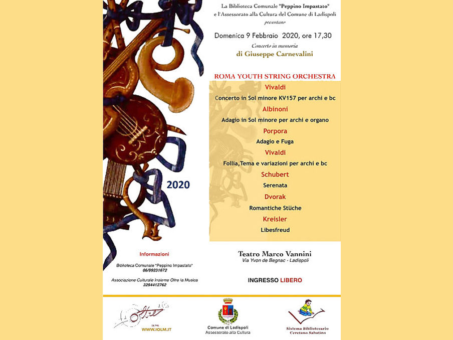 Domenica 9 febbraio 2020: concerto al Teatro Marco Vannini a Ladispoli
