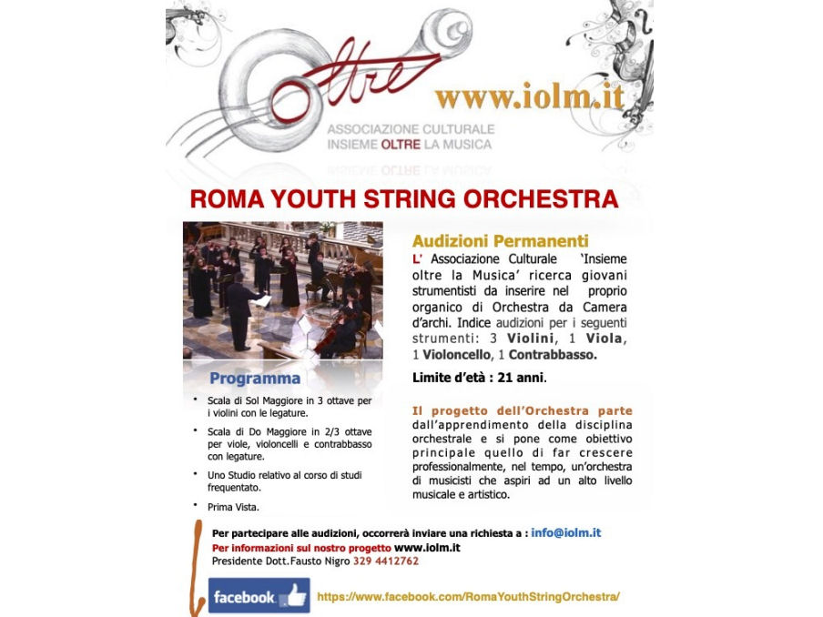 Audizioni Orchestra RYSO -